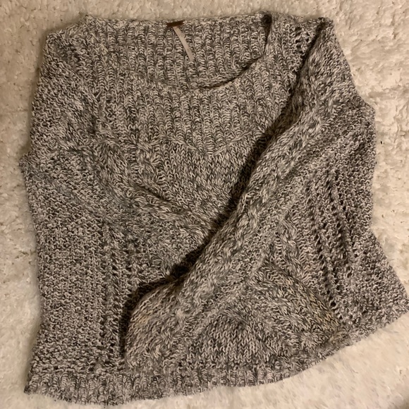 Free People Grey Cable Knit Sweater - Picture 2 of 6